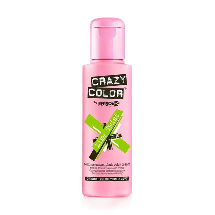 Тінт-фарба для волосся Crazy Color Semi Permanent Hair Color Cream 68 Lime Twist, 100 мл